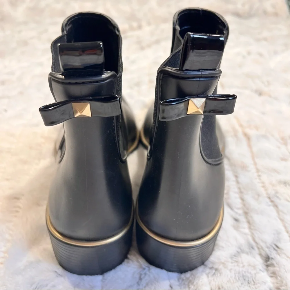 NWOB Kate Spade New York Solstice Black Rubber Rain Boots Sz-10
